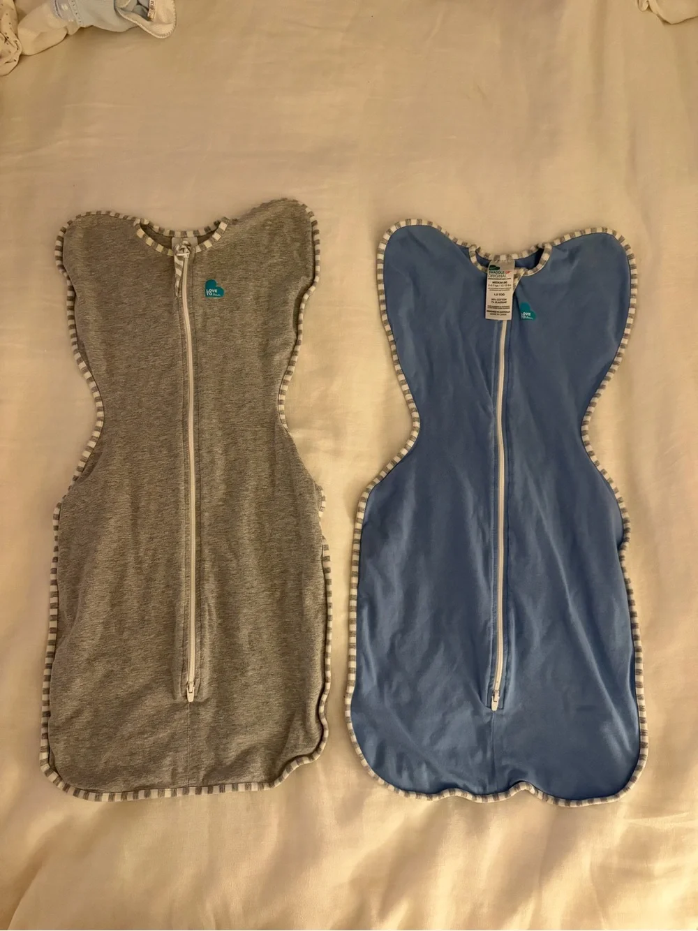 Love to Dream Blue and Grey Baby Swaddle Up